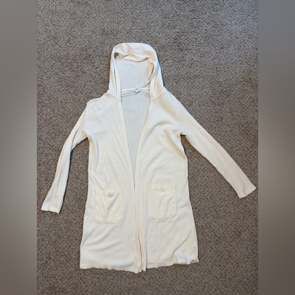 True Craft Cream Hooded Cardigan with Pockets XS